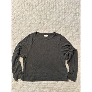 Madewell Gray Long Sleeve Cropped Top Viscose Blend Women's M Slouchy Dolman